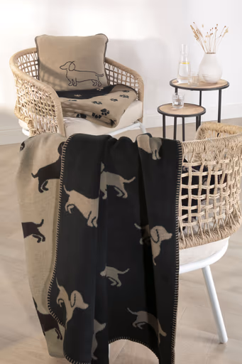 Wohndecke, We Love Dogs, Dackel, schwarz 93